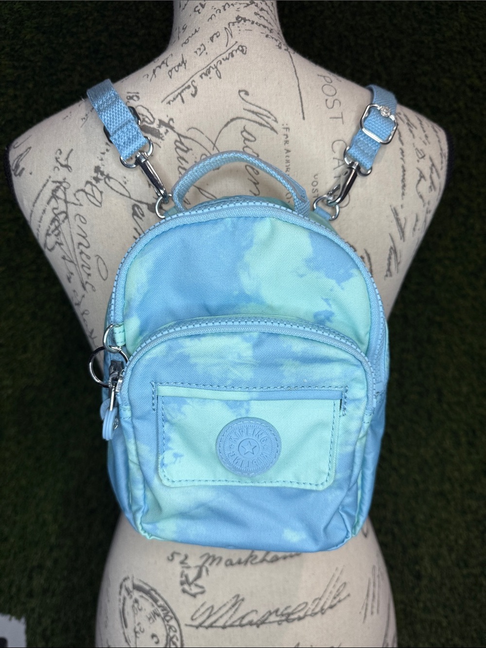 Kipling Blue Tie Dye Mini Adjustable Backpack